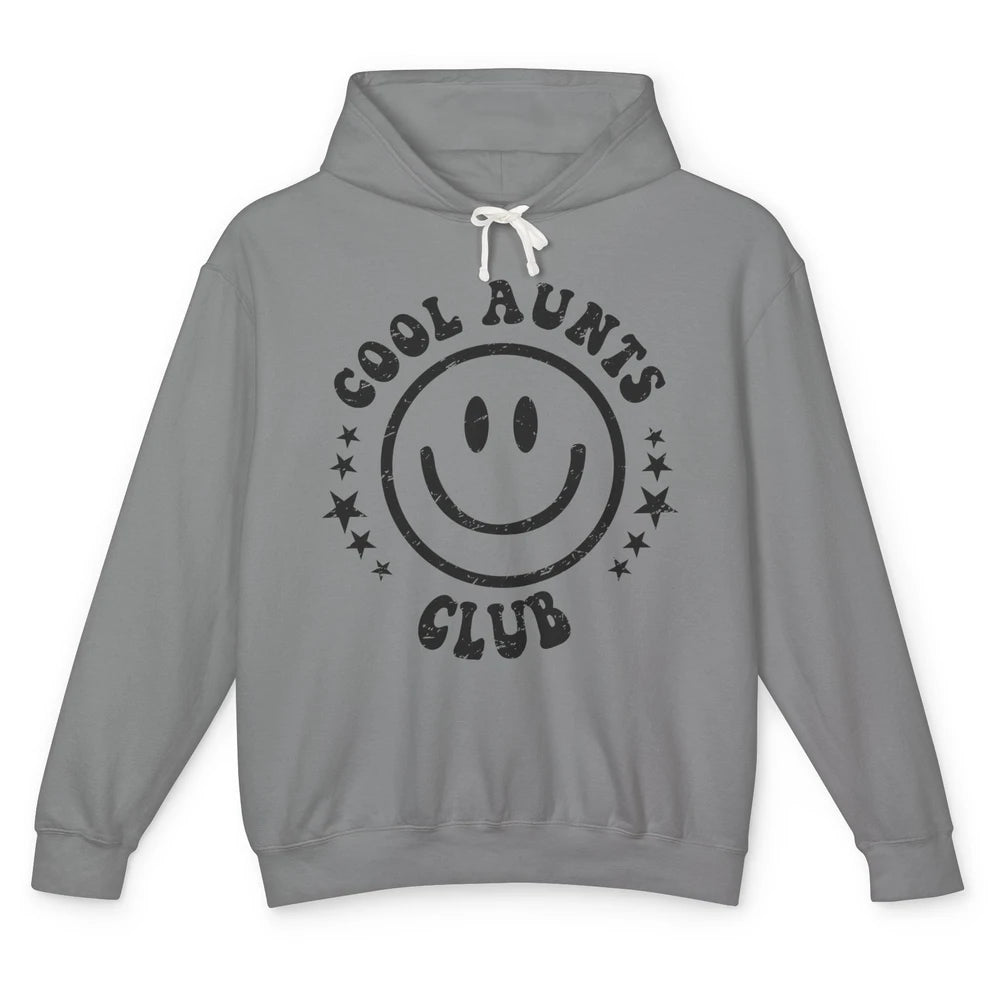 Retro Cool Aunts Club Funny Smiling Face Auntie Sister Gift Unisex Lightweight Hoodie
