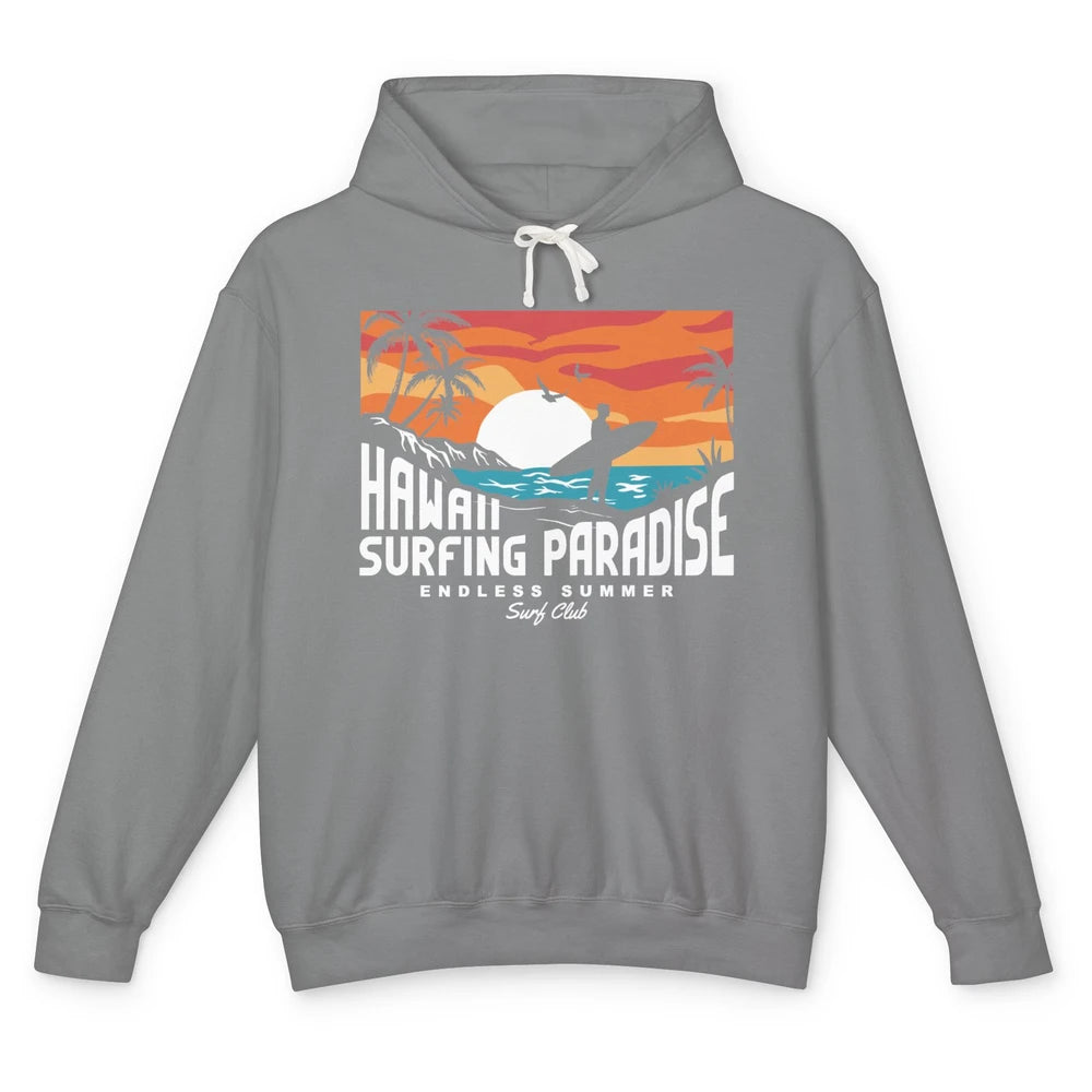 Retro Hawaii Palms Surfing Paradise Surf Club Endless Summer Unisex Lightweight Hoodie