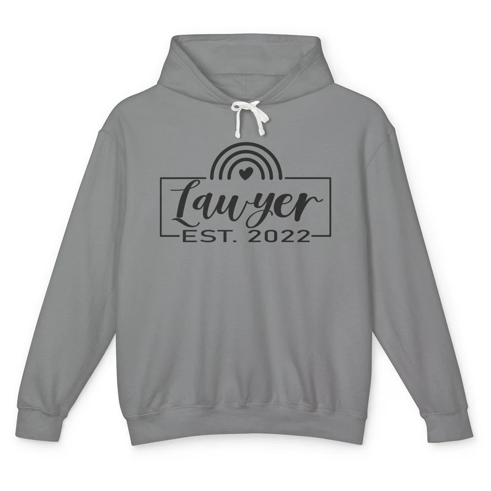 Rainbow Lawyer Est 2022 Law School Graduate Future Attorney Unisex Lightweight Hoodie