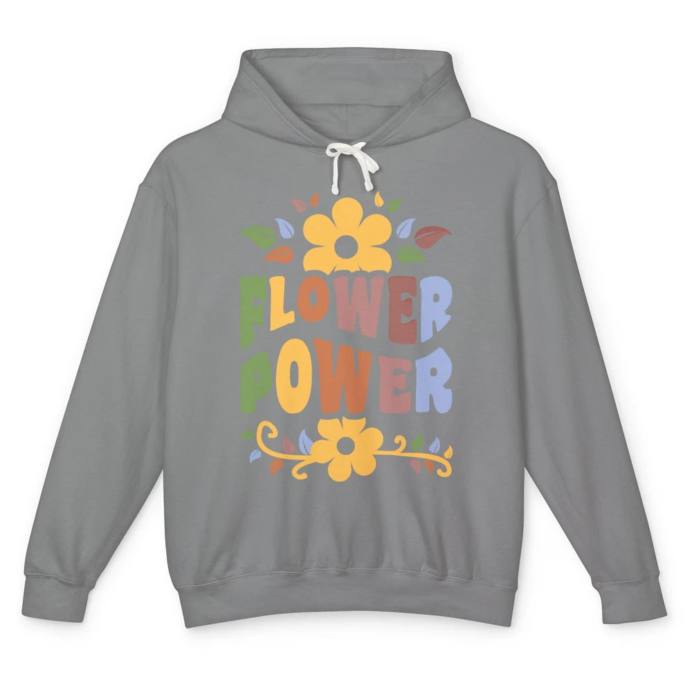 Retro 60s Groovy Flower Power 1960s Hippie Floral Positive Unisex Lightweight Hoodie