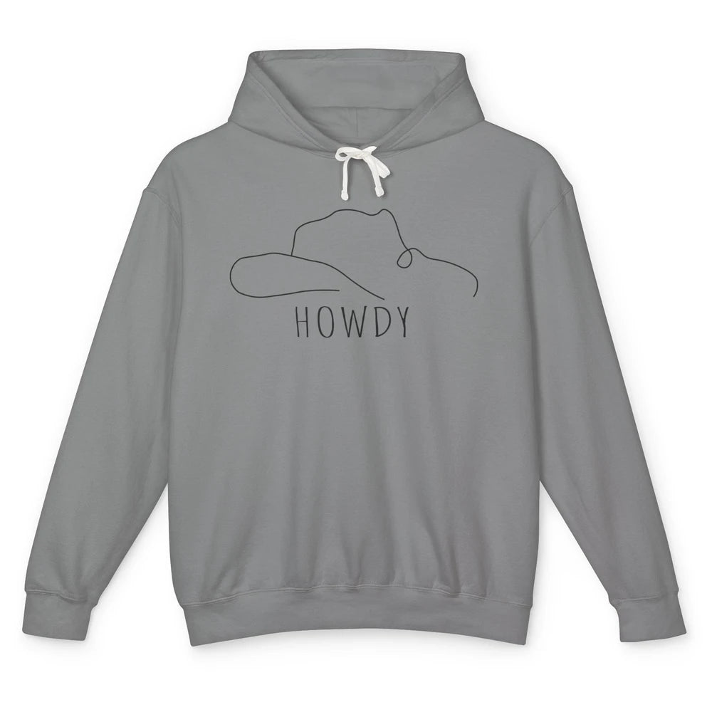 Retro Cowboy Hat Howdy Western Country Texas Cowgirls Gift Unisex Lightweight Hoodie