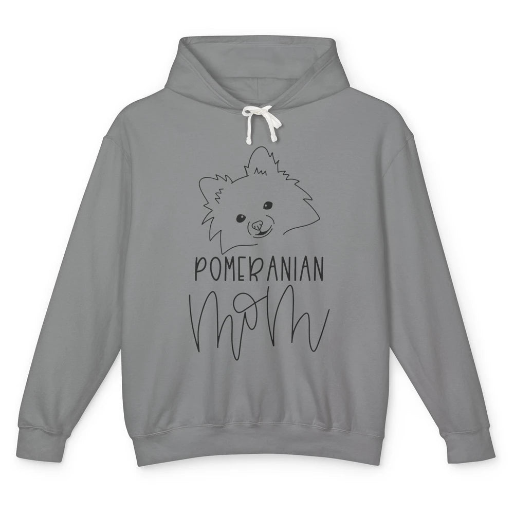 Pomeranian Mom Hand Drawing Pomeranian Mom Dog Lady Gift Unisex Lightweight Hoodie