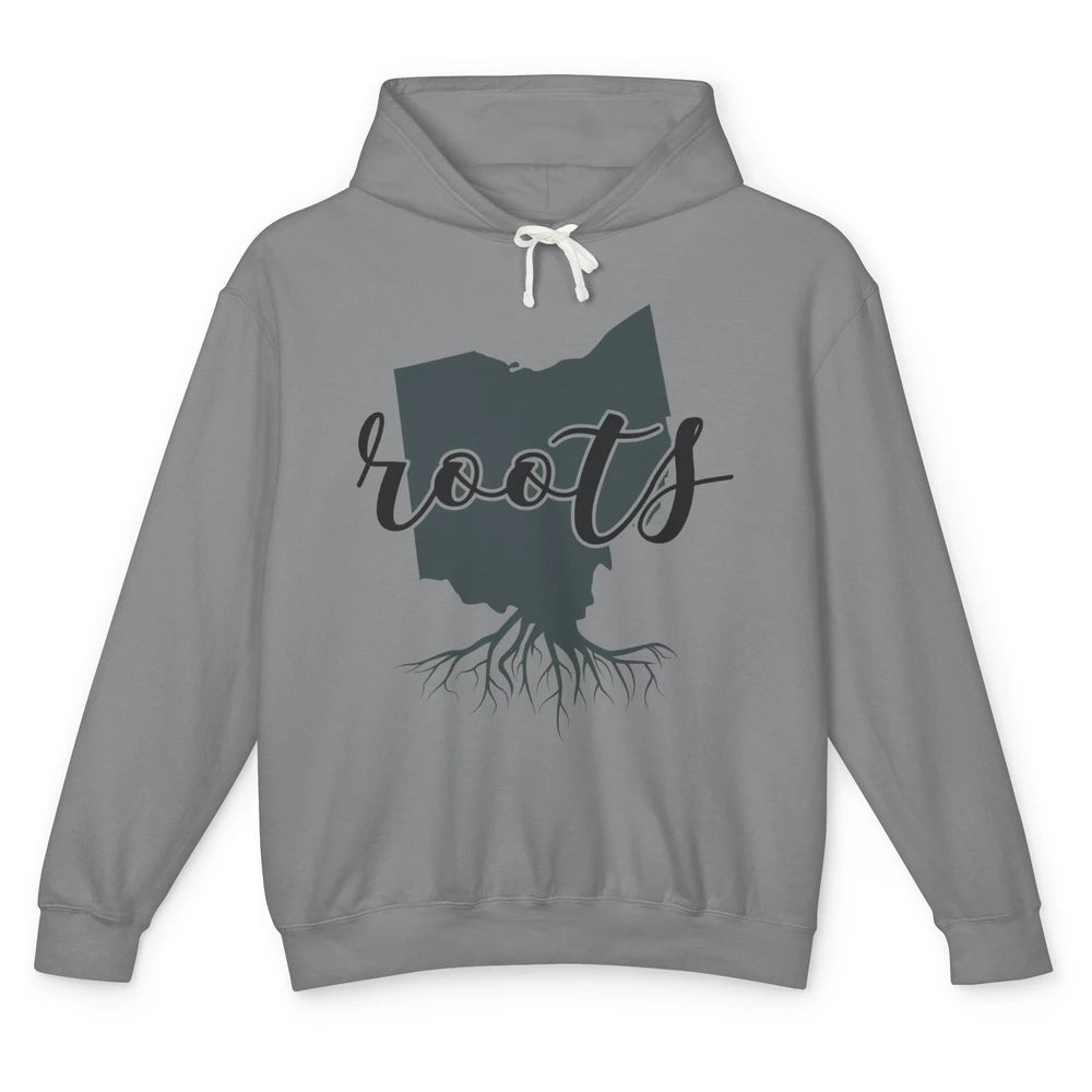 Ohio Map Blame It All On My Roots Ohio Native Pride Unisex Lightweight Hoodie