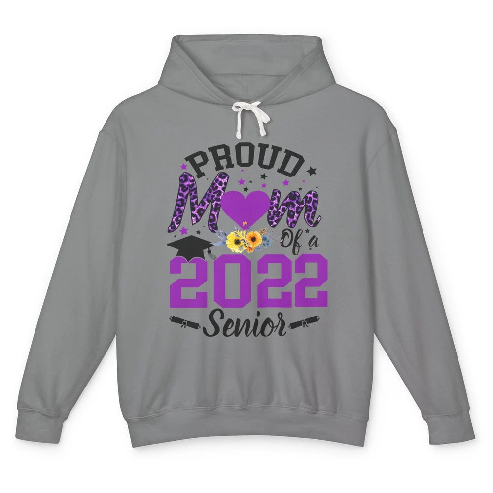 Proud Mom of a 2022 Senior Leopard Cool Graduates Mom Unisex Lightweight Hoodie
