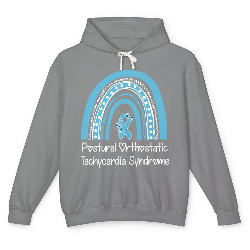 Postural Orthostatic Tachycardia Syndrome Turquoise Rainbow Unisex Lightweight Hoodie