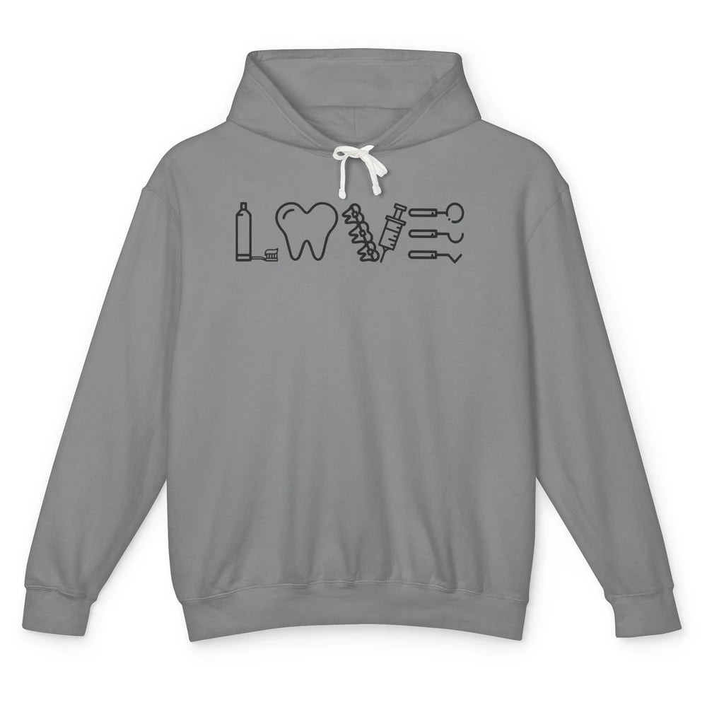 Retro Dental Hygienist Life Love Dental Tools Dentist Life Unisex Lightweight Hoodie