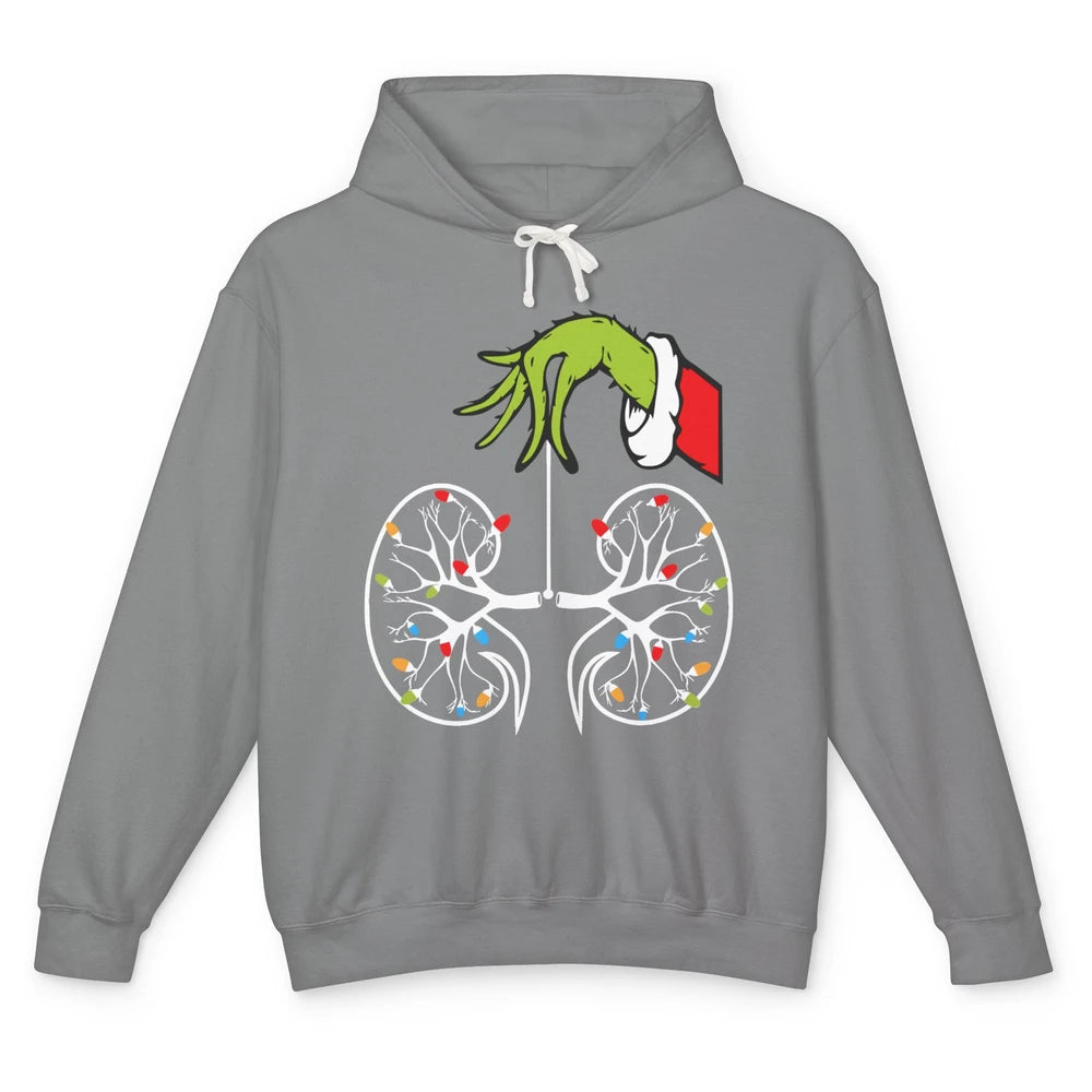 Kidney Christmas Lights Xmas Dialysis Nephrology Nurse Gift Unisex Lightweight Hoodie