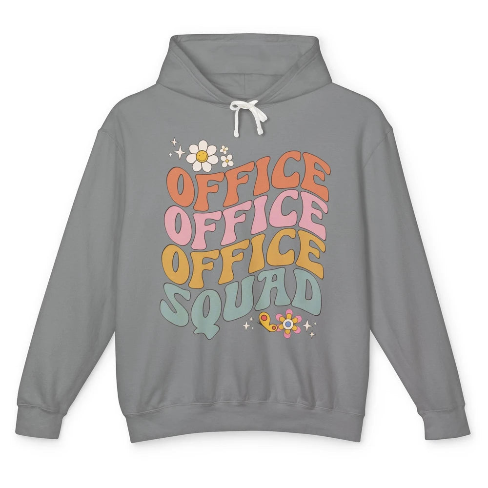Retro Office Squad Hippie Groovy Office Staff Positive Mind Unisex Lightweight Hoodie