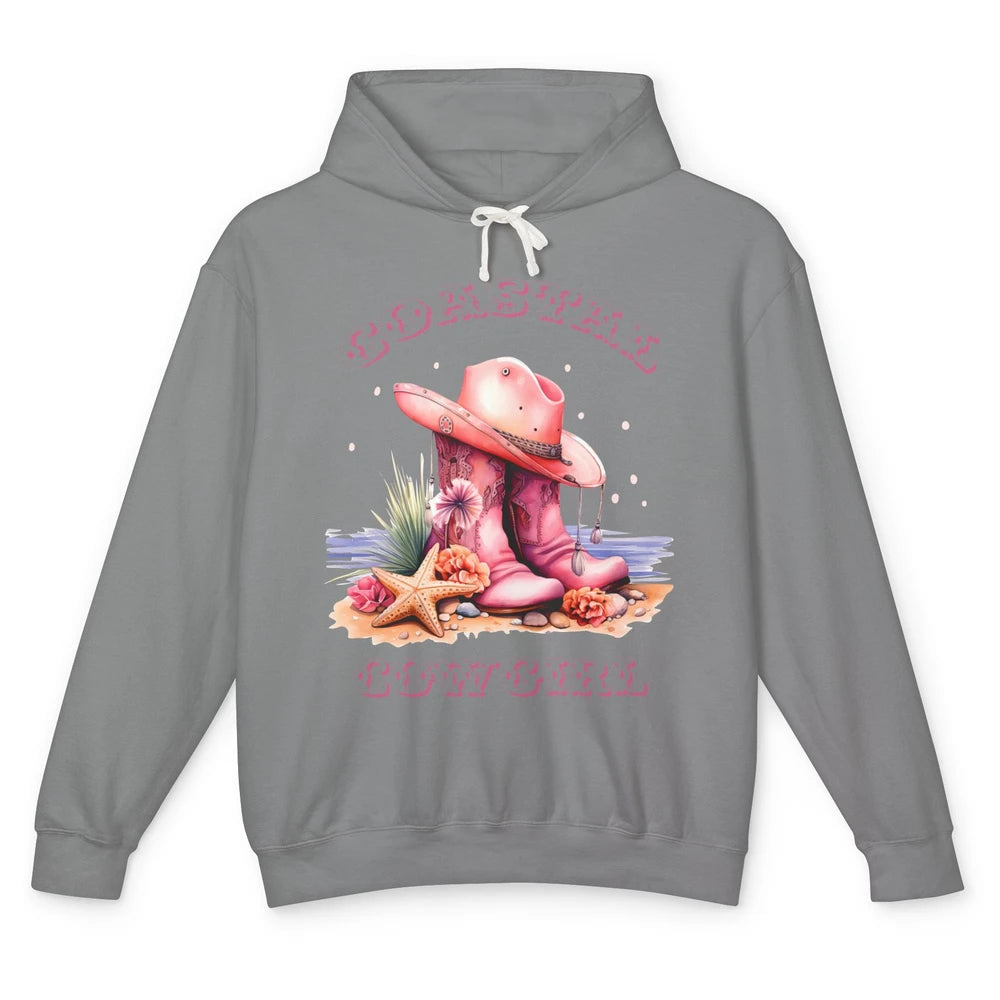 Retro Cowgirl Boots Coastal Cowgirl Western Country Beach Unisex Lightweight Hoodie