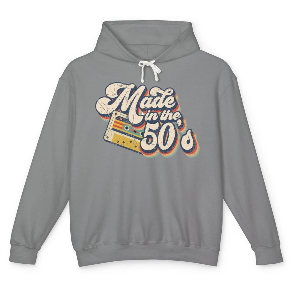 Retro Cassette Made In The 50's 1950s Born Birthday Day Gift Unisex Lightweight Hoodie
