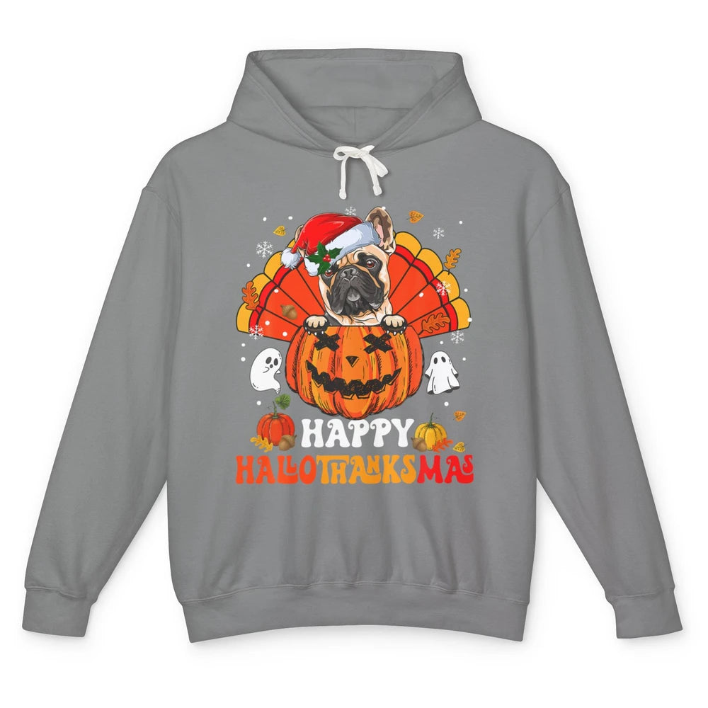 Mummy French Bulldog Dog Witch Happy Halloween Spooky Season Unisex Lightweight Hoodie