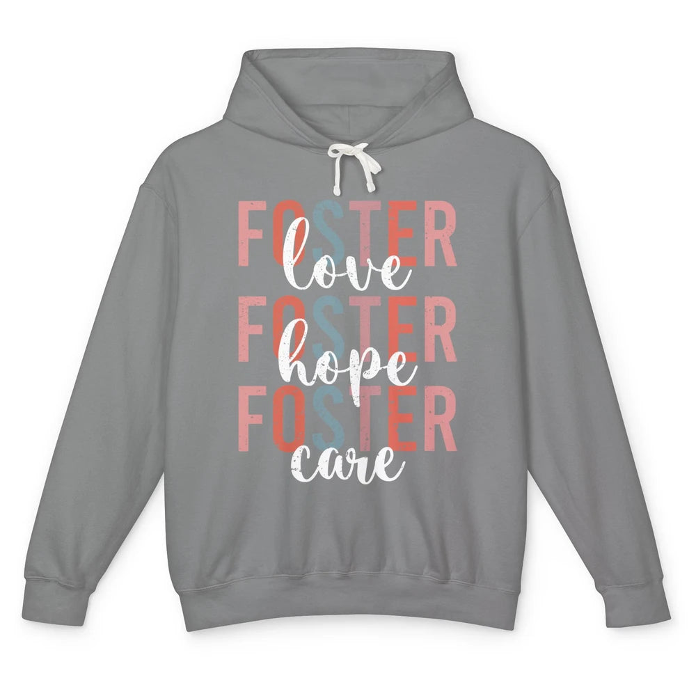 Retro Foster Love Foster Hope Foster Care Adoption Children Unisex Lightweight Hoodie