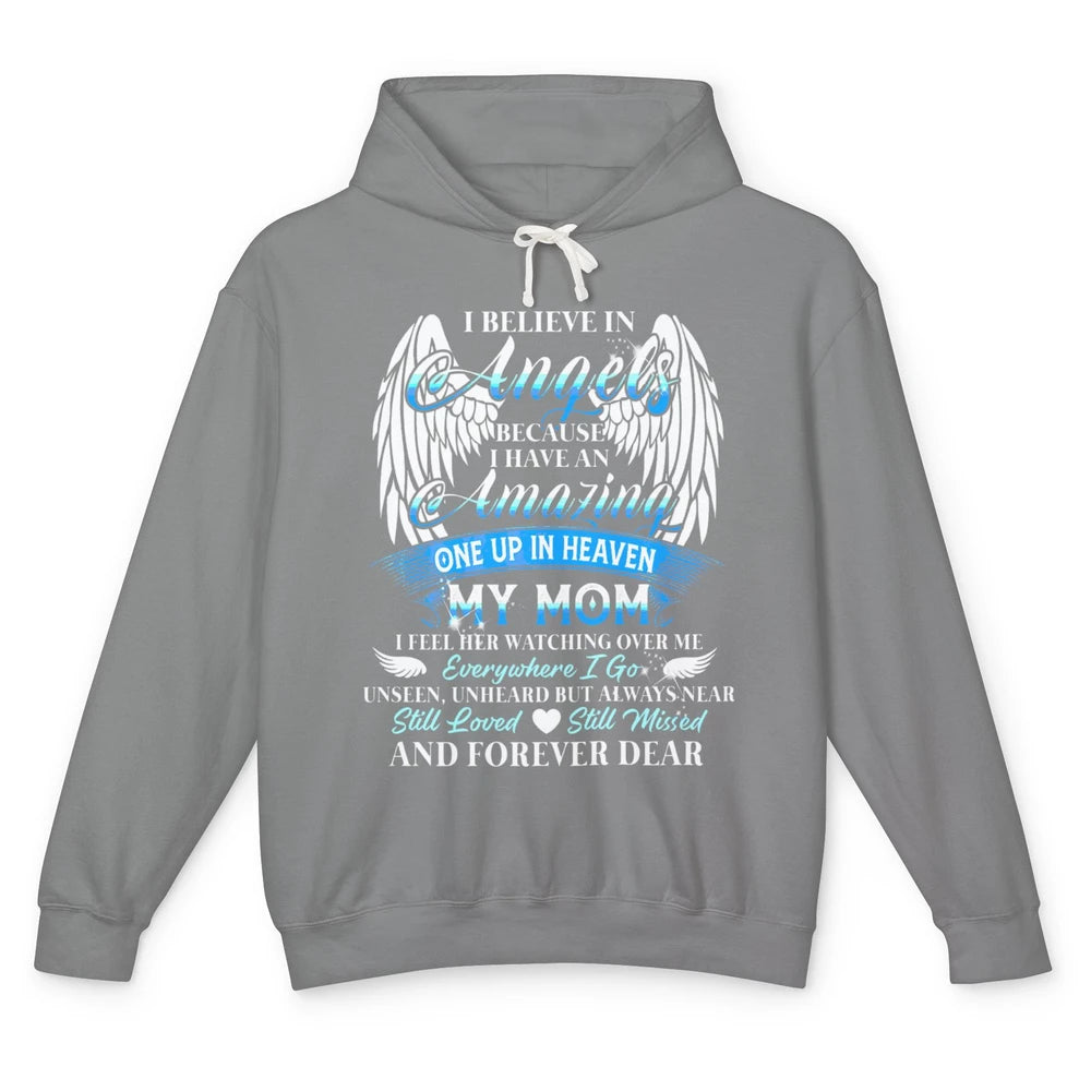 My Mom In Heaven Angel Wings Mother Memories Forever Love Unisex Lightweight Hoodie