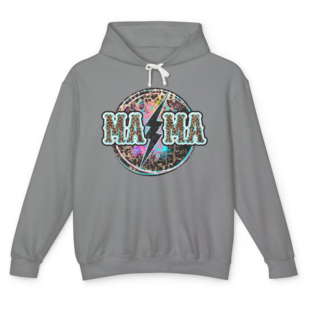 Retro Leopard Mama Lightning Bolt Western Country Bad Moms Unisex Lightweight Hoodie