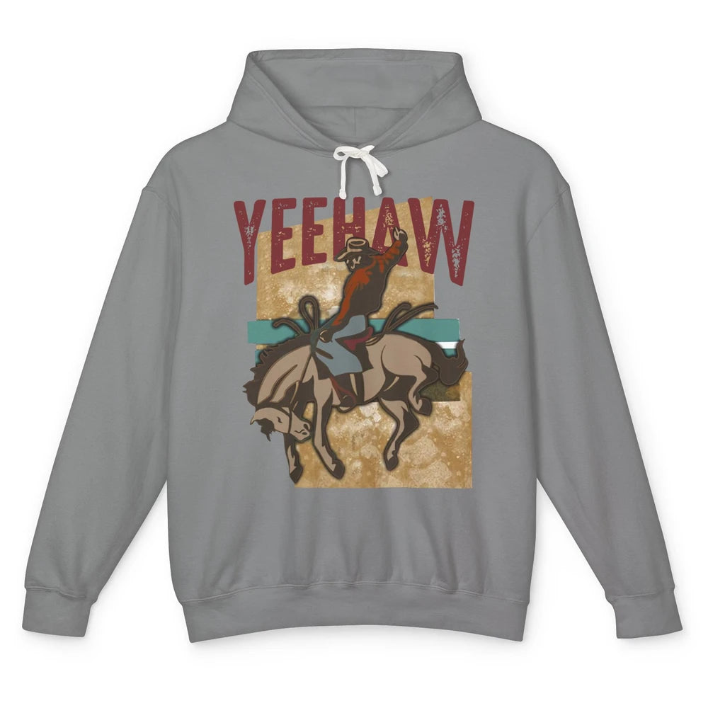 Retro Cowboy Yeehaw Western Country Cowgirl Rodeo Dad Gift Unisex Lightweight Hoodie
