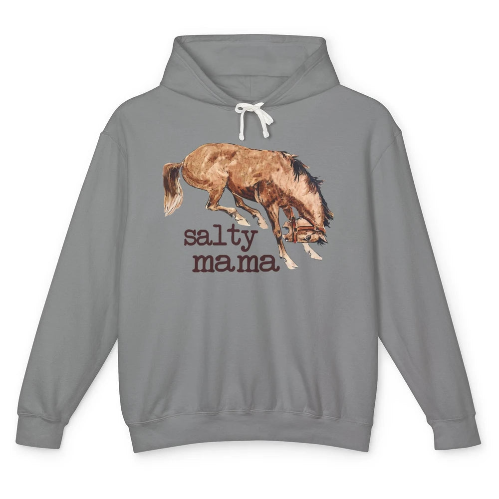 Retro Cowgirl Salty Mama Horse Lovers Western Country Cowboy Unisex Lightweight Hoodie