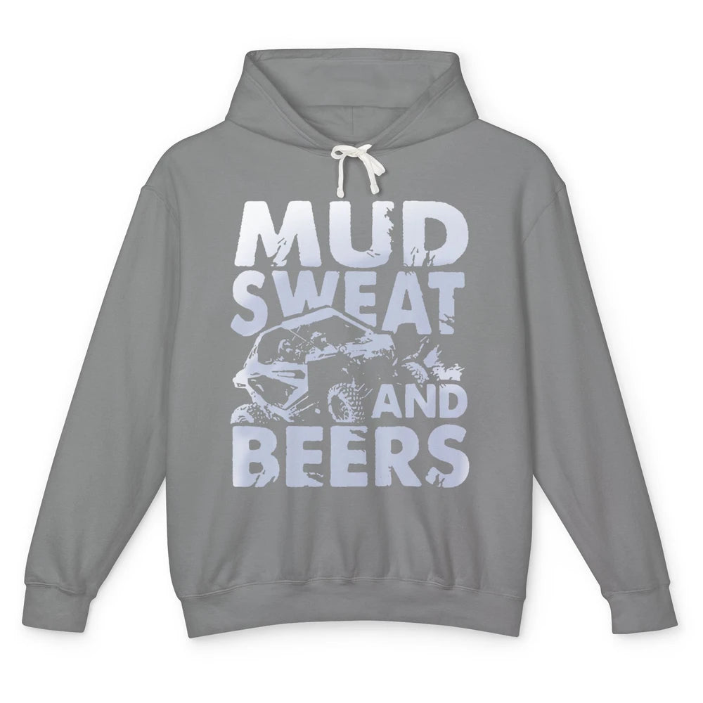 Retro Mud Sweat And Beers UTV ATV Rider 4 Wheel SXS Offroad Unisex Lightweight Hoodie