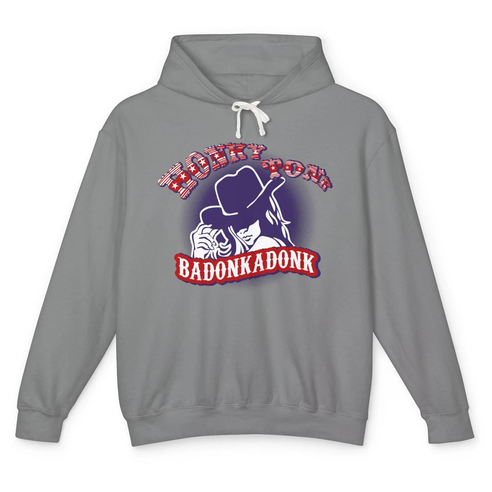 Retro Cowgirl Honky Tonk Badonkadonk Western Country Unisex Lightweight Hoodie