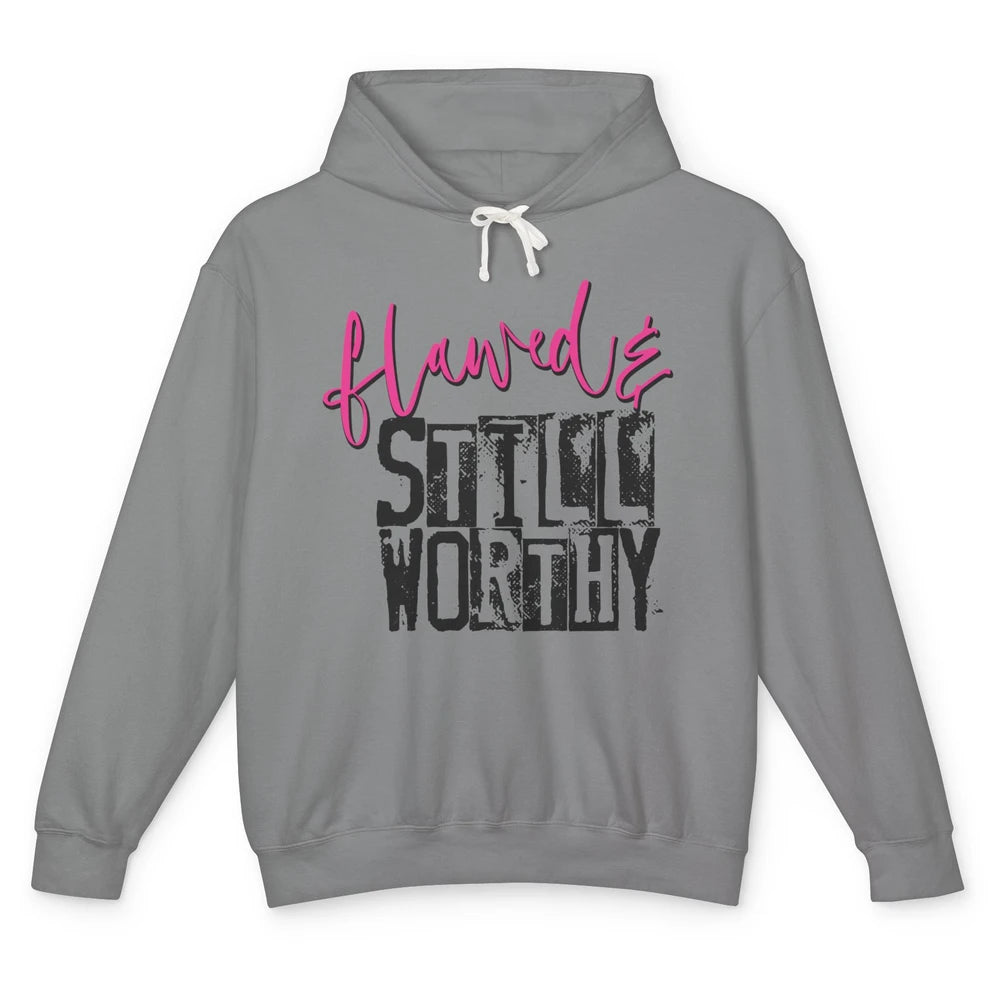 Retro Flawed But Still Worthy Bible Christian Religious Unisex Lightweight Hoodie