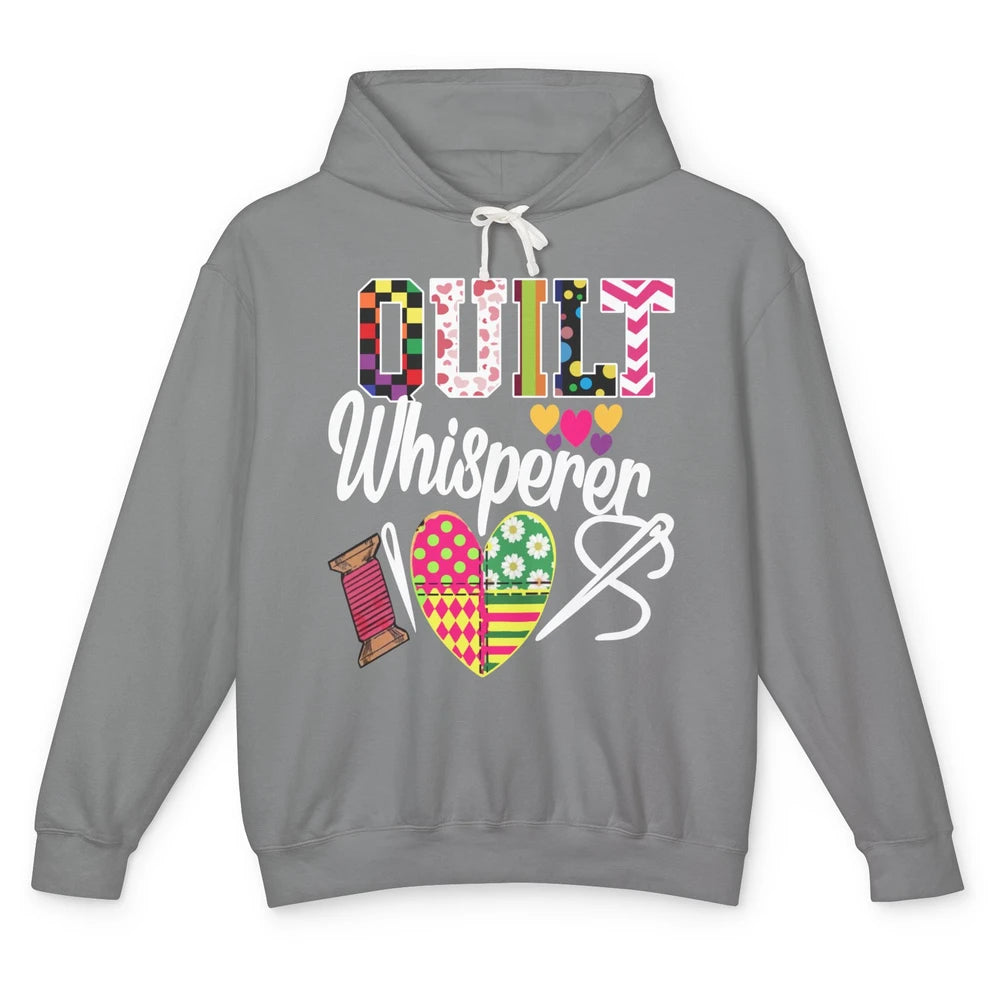 Retro Quilt Whisperer Quilting Life Sewing Life Quilt Lovers Unisex Lightweight Hoodie
