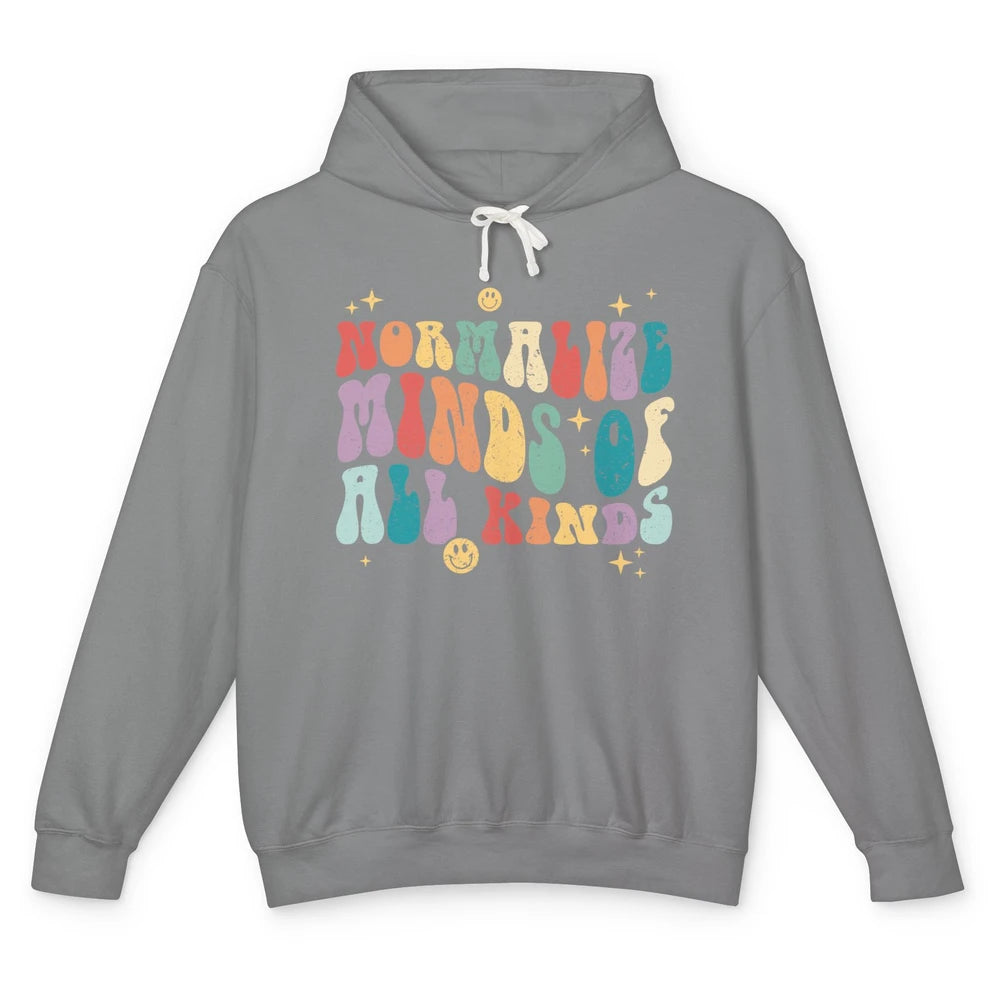 Retro Autism Normalize Minds Of All Kinds Neurodiversity Unisex Lightweight Hoodie