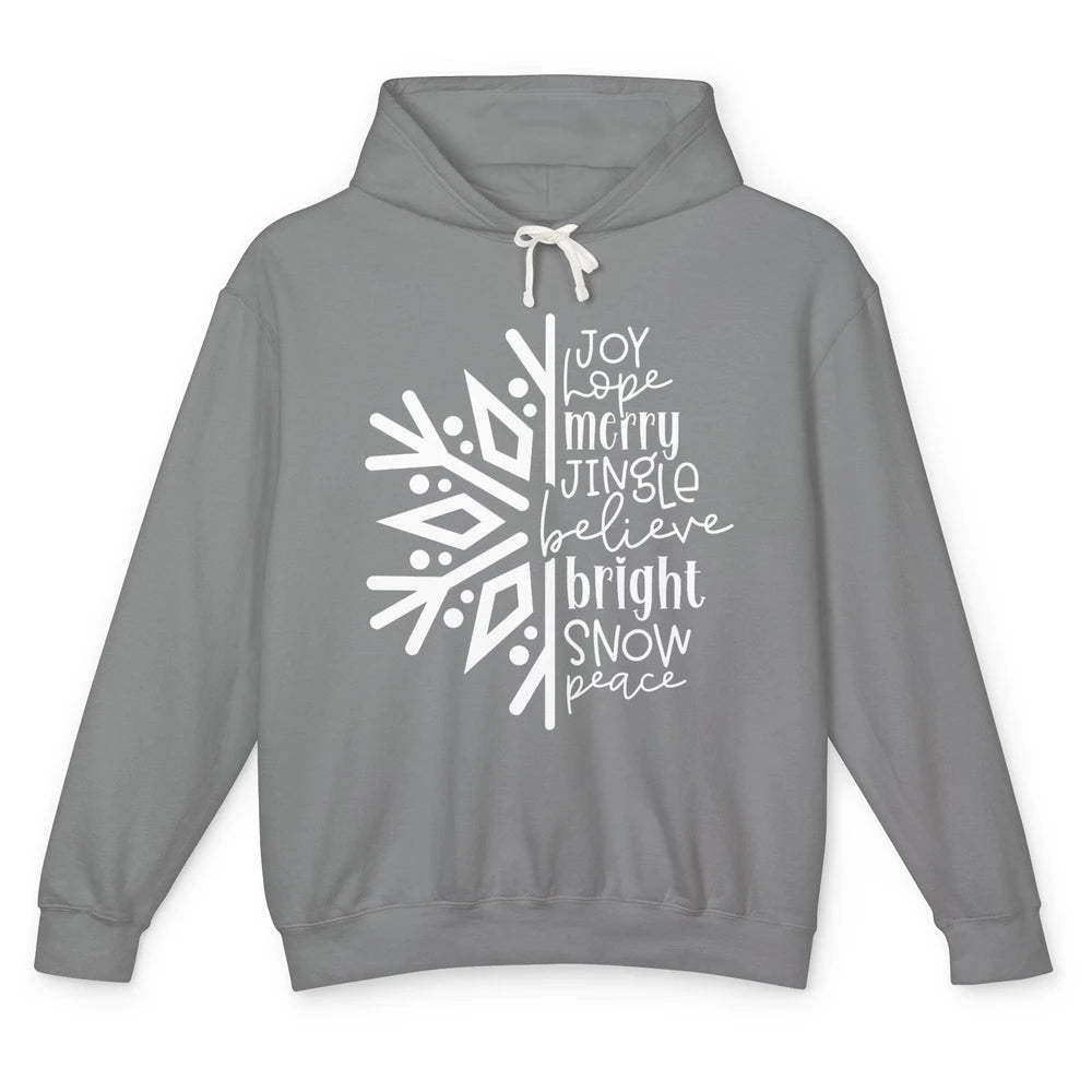 Snowflakes Christmas Joy Hope Merry Jungle Christmas Lovers Unisex Lightweight Hoodie
