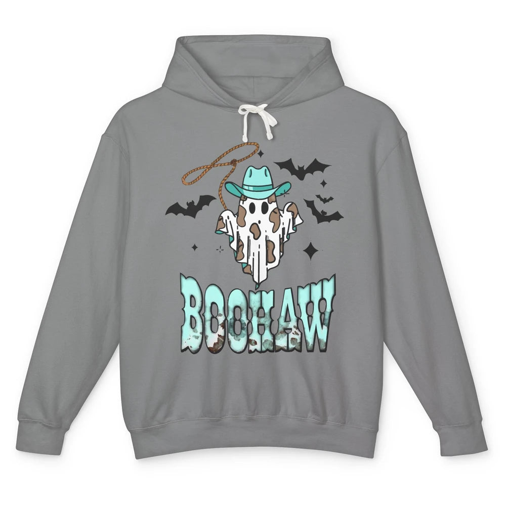 Retro Halloween Boohaw Cowboy Ghost Spooky Western Halloween Unisex Lightweight Hoodie