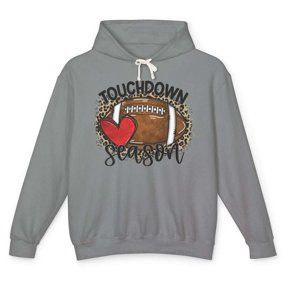 Retro Leopard Football Touchdown Season Football Player Gift Unisex Lightweight Hoodie