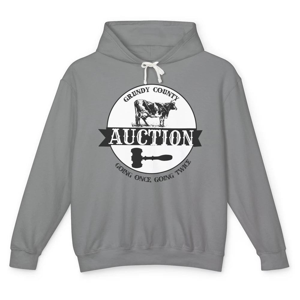 Retro Cow Cattle Grundy County Auction Western Country Farm Unisex Lightweight Hoodie