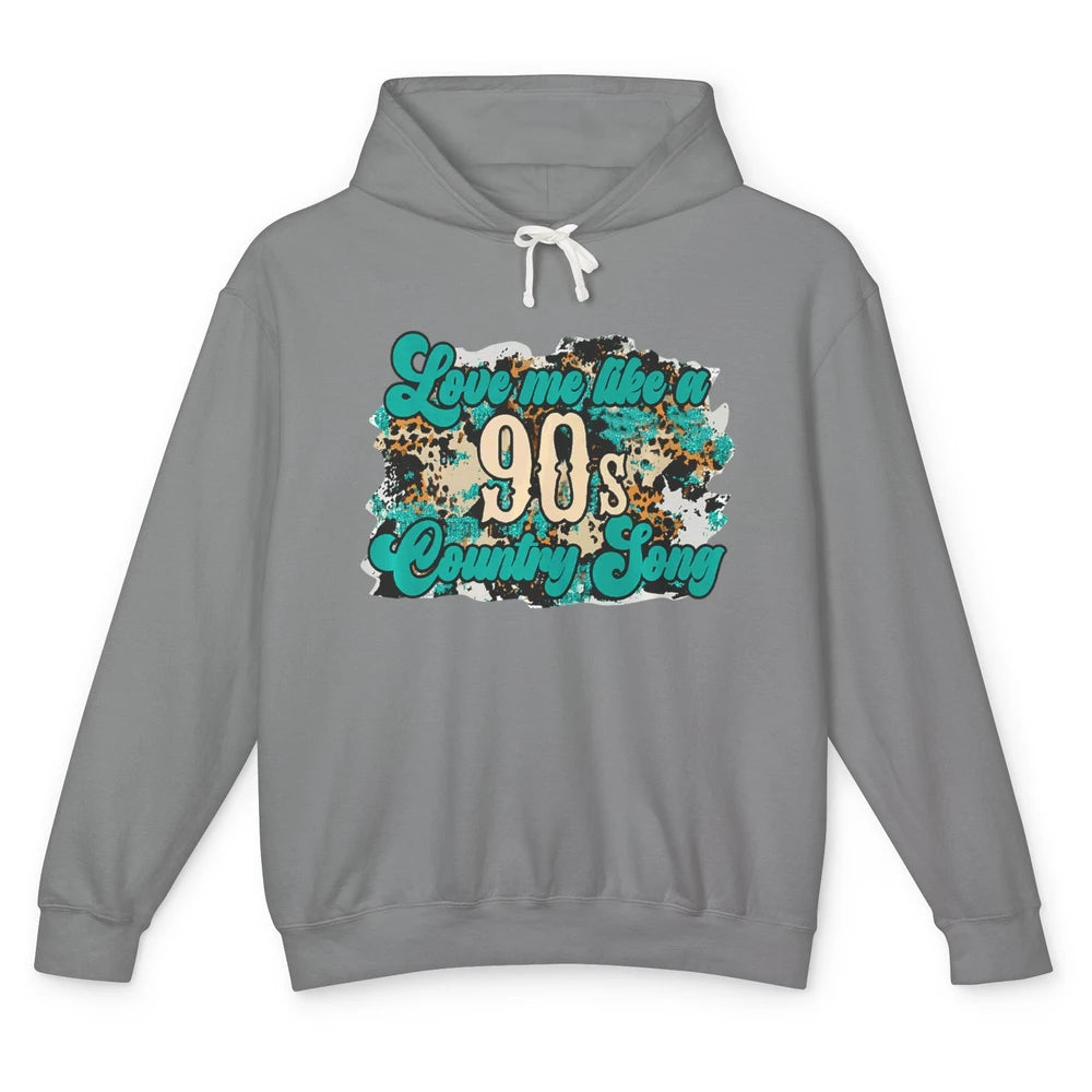 Retro Leopard Love Me Like 90s Song Texas Western Country Unisex Lightweight Hoodie