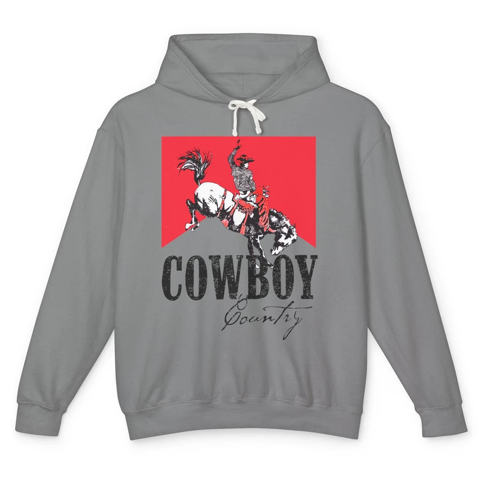 Retro Cowboy Country Horseback Western Country Cowgirl Gift Unisex Lightweight Hoodie