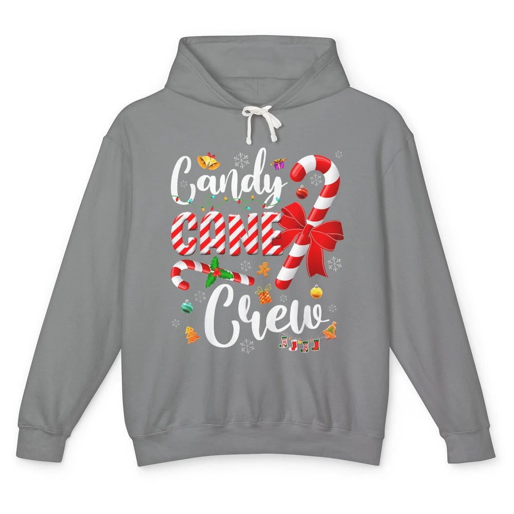 Merry Christmas Sweet Candy Cane Crew Xmas Tree Lights Santa Unisex Lightweight Hoodie