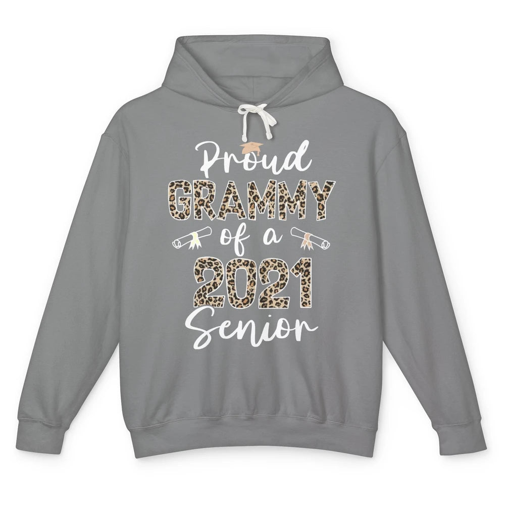 Proud Grammy Of A 2021 Senior Senior 2021 Grad Party Leopard Unisex Lightweight Hoodie