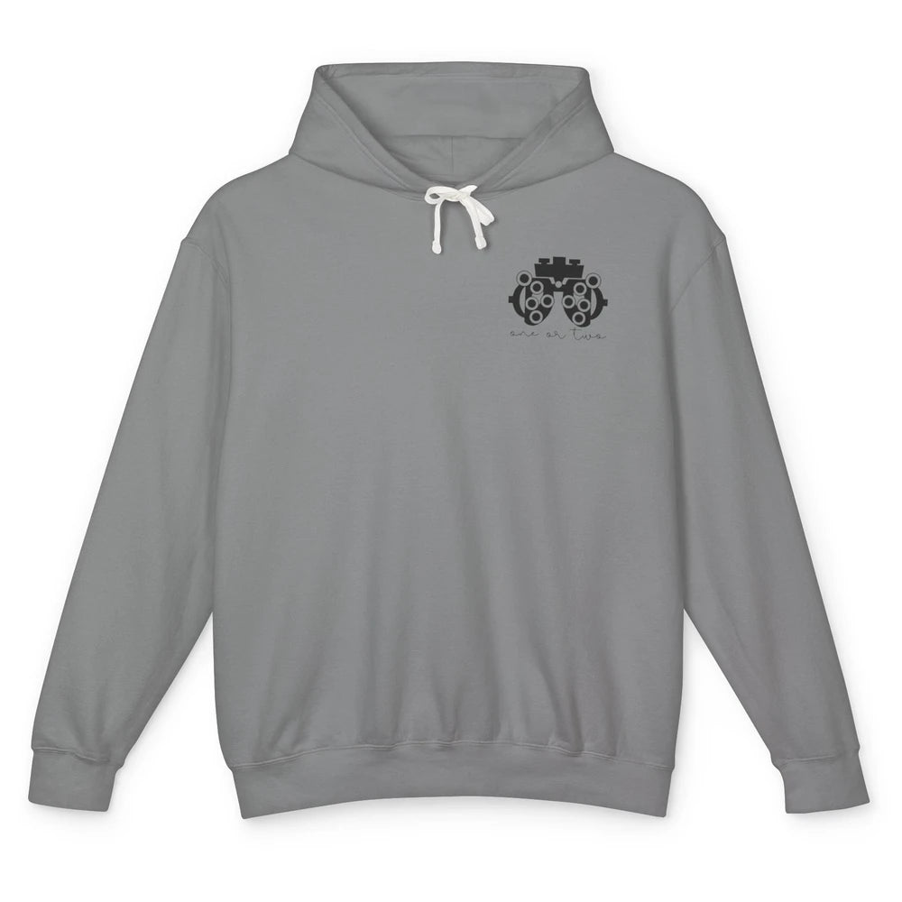 Phoropter One Or Two Optometrist Optician Optometry Pocket Unisex Lightweight Hoodie