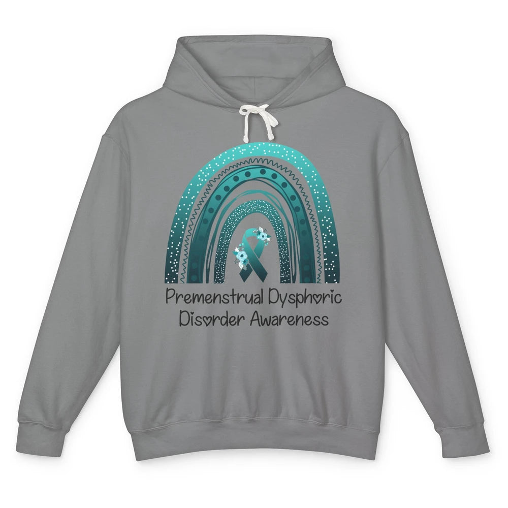 Premenstrual Dysphoric Disorder PMDD Awareness Rainbow Unisex Lightweight Hoodie