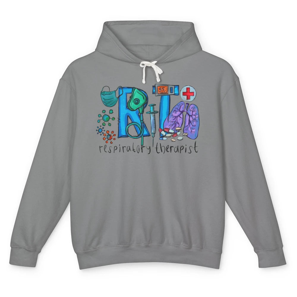 Respiratory Therapist Western Respiratory Therapy Hand Drawn Unisex Lightweight Hoodie