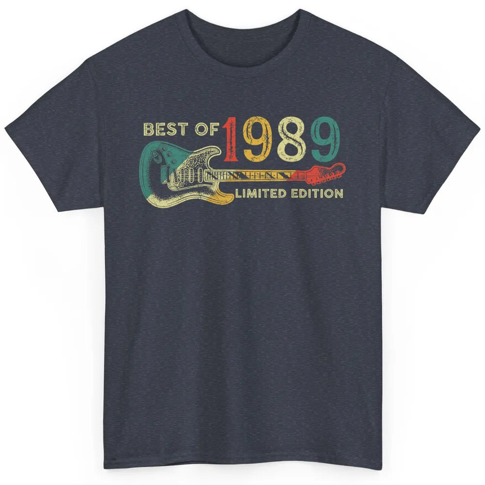 Retro 1989 Electric Guitar Birthday Guitarist Vintage 80s Classic Unisex T-Shirt