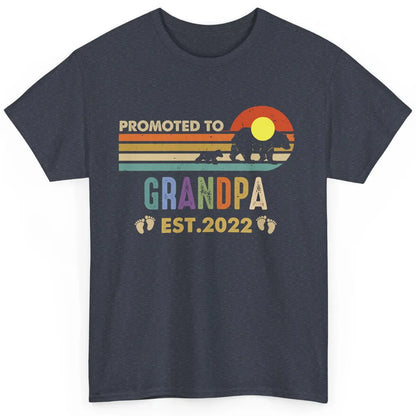 Retro Bear Sunset Promoted To Grandpa Est 2022 Grandpa Gift Classic Unisex T-Shirt