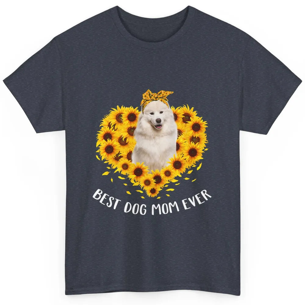 Retro Best Samoyed Dog Mom Ever Mother Puppy Sunflower Heart Classic Unisex T-Shirt