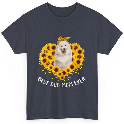 Retro Best Samoyed Dog Mom Ever Mother Puppy Sunflower Heart Classic Unisex T-Shirt