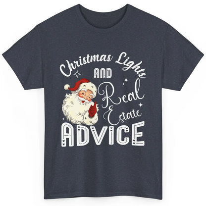 Merry Christmas Xmas Lights Santa Realtor Real Estate Advice Classic Unisex T-Shirt