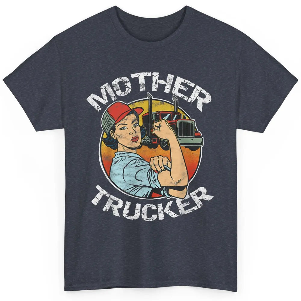 Retro Mother Trucker Truck Driver Mom Life Mothers Day Women Classic Unisex T-Shirt