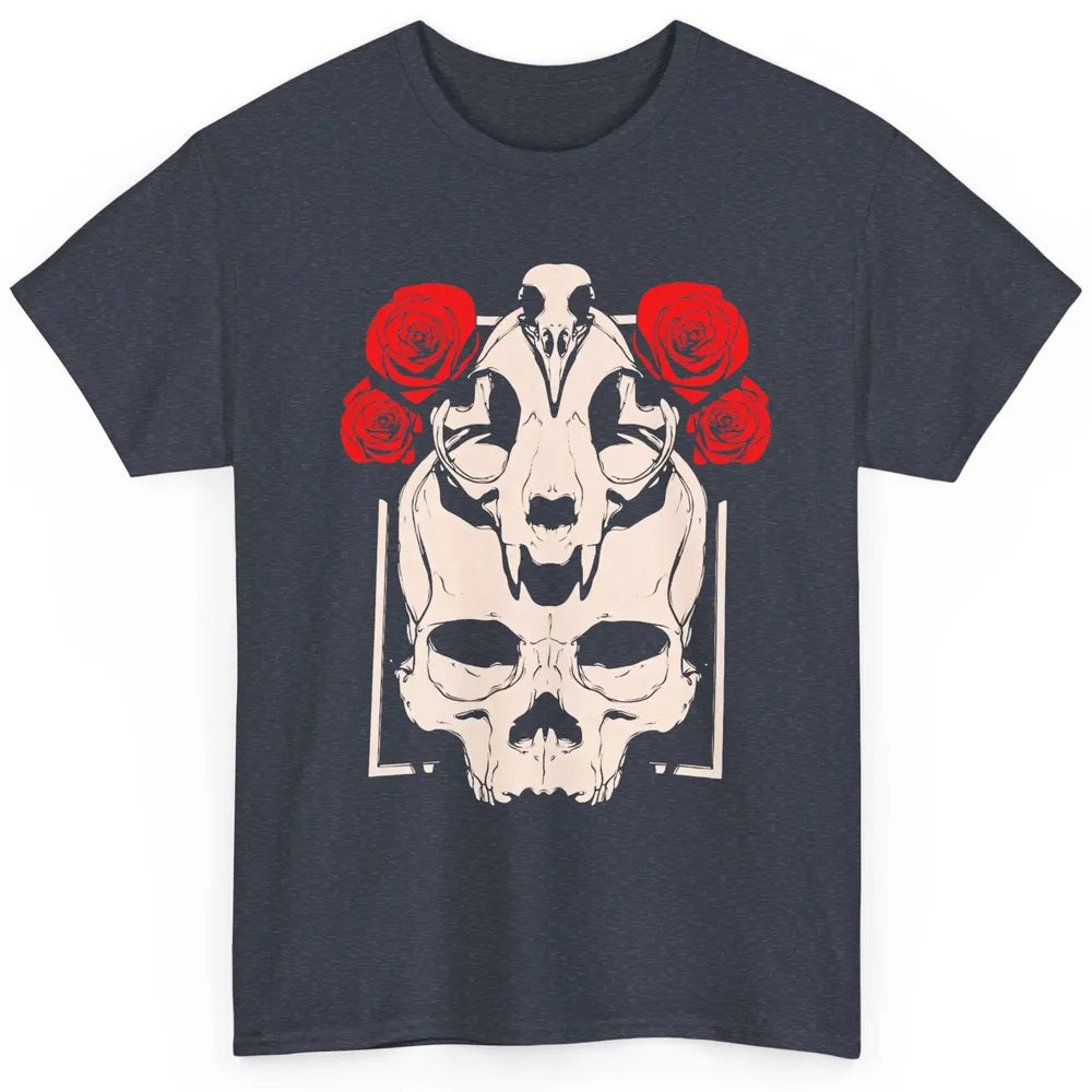 Mystical Skulls Gothic Witch Floral Grunge Magic Occult Edgy Classic Unisex T-Shirt