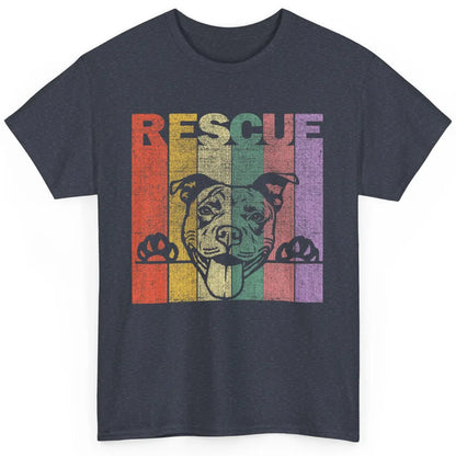 Rescue Dog Pitbull Puppy Adopt Vintage Funny Pet Rescuer Mom Classic Unisex T-Shirt