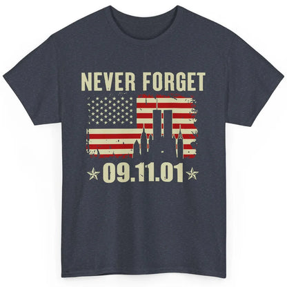 Retro Never Forget 911 American Flag Patriotic Memorial Gift Classic Unisex T-Shirt