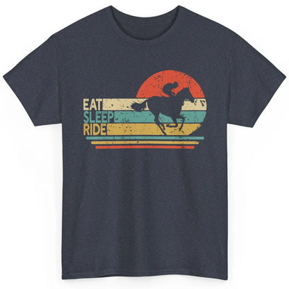 Retro Cowboy Riding Horse Eat Sleep Ride Western Cowgirl Classic Unisex T-Shirt