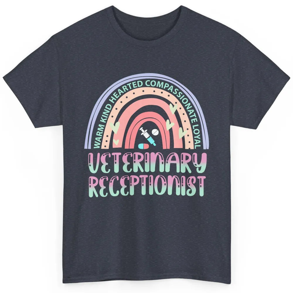 Pink Rainbow Veterinarian Receptionist Dog Recue Dog Mom Classic Unisex T-Shirt