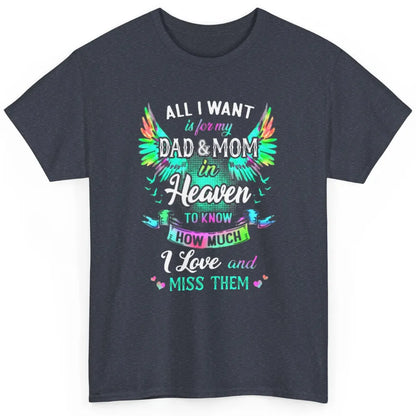 My Mom And Dad In Heaven Angel Wings Mother Memories Forever Classic Unisex T-Shirt