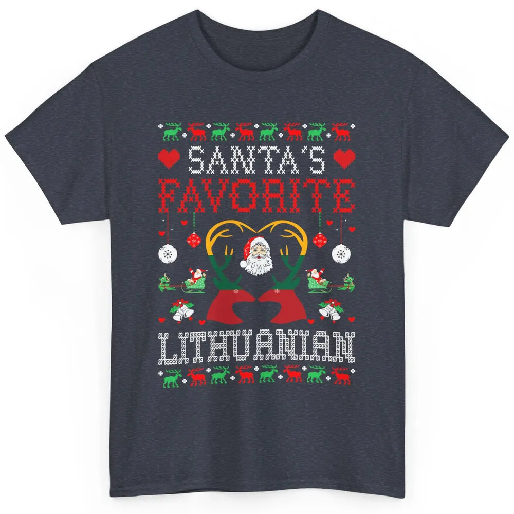 Merry Christmas Santa Favorite Lithuanian Xmas Ugly Santa Classic Unisex T-Shirt
