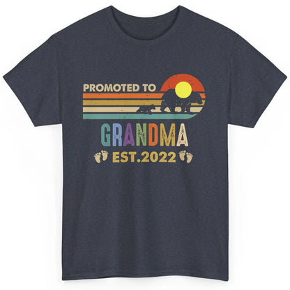 Retro Bear Sunset Promoted To Grandma Est 2022 Pregnancy Classic Unisex T-Shirt